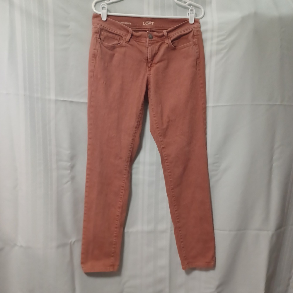 Ann Taylor LOFT Modern Skinny Pants Muted Coral Pink Size 29/8 31x29 312735